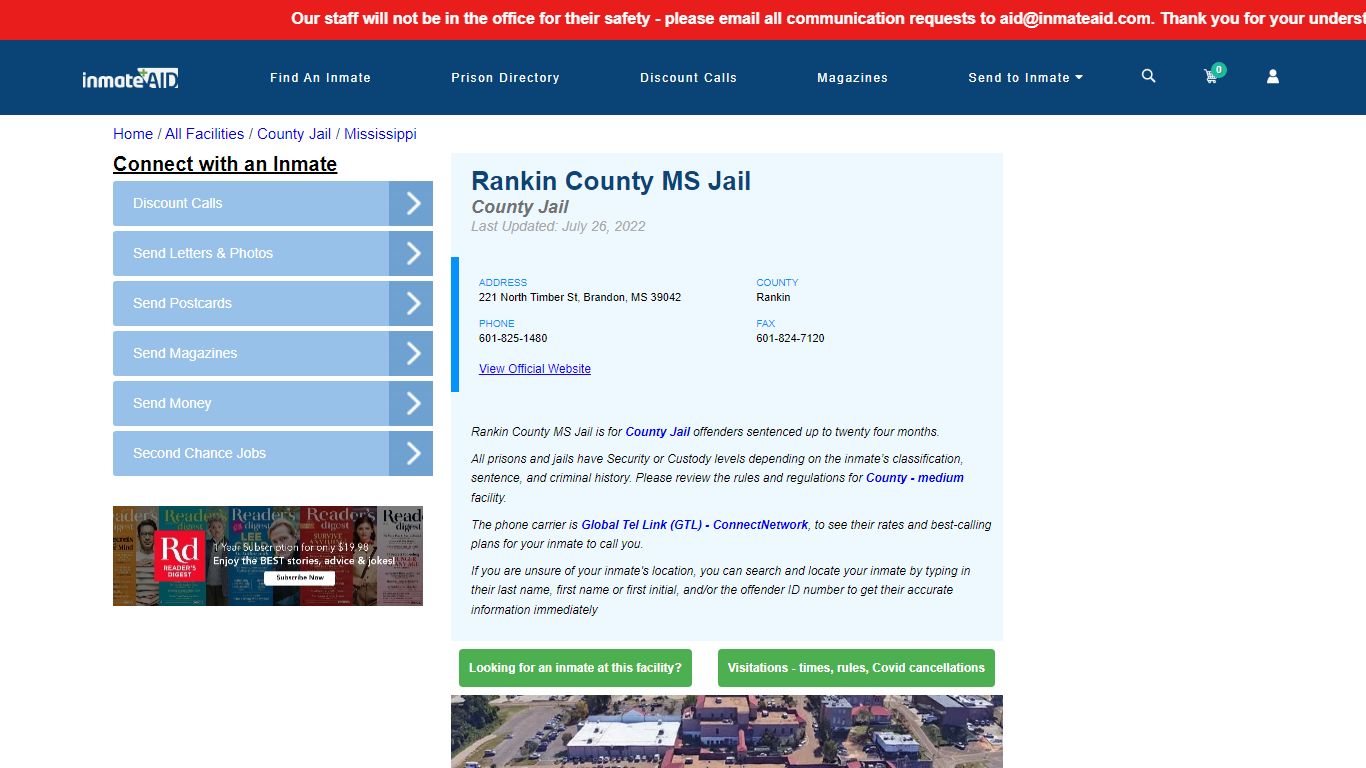 Rankin County MS Jail - Inmate Locator - Brandon, MS